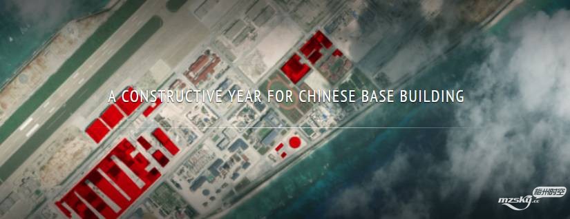 　美智库卫星图曝光：中国南海建设一年增加29万平米